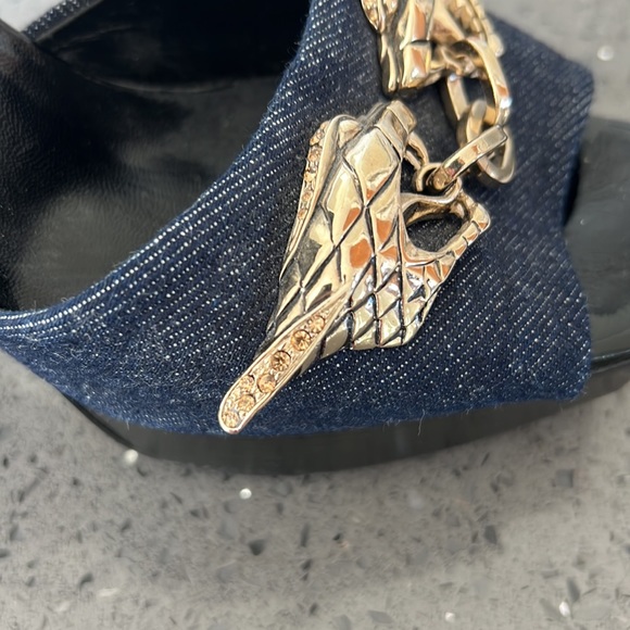 ROBERTO CAVALLI 38 1/2 made in italy. All leather max snake print heel perfect - Picture 10 of 12